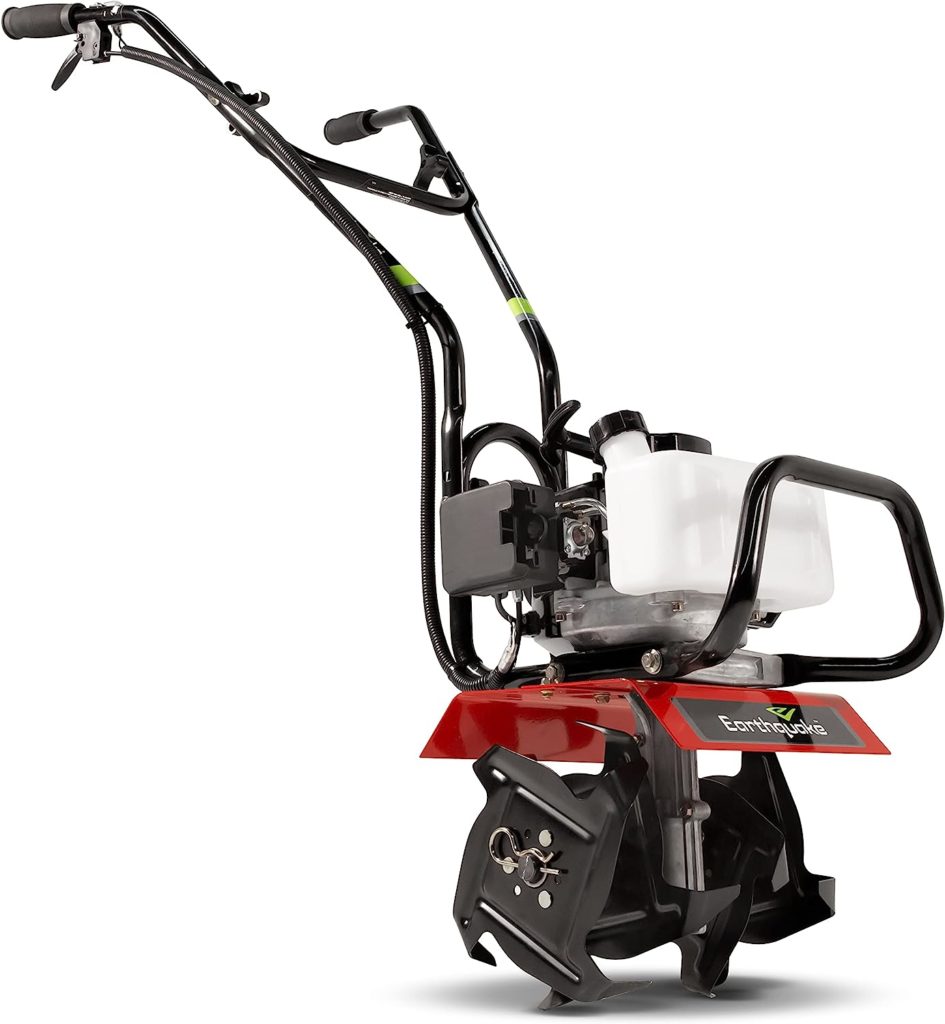 Earthquake 31452 MAC Tiller Cultivator, Powerful 33cc 2-Cycle Viper Engine, Gear Drive Transmission, Lightweight, Easy to Carry, 5-Year Warranty, Red