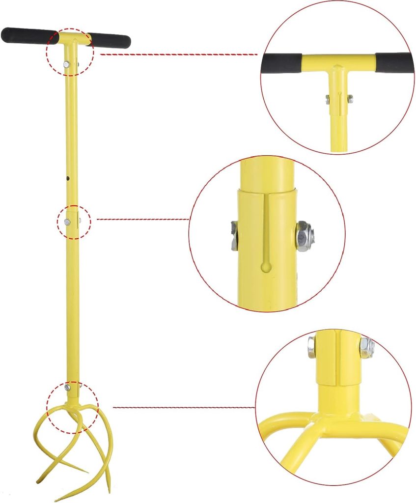 Height Adjustable Hand Tiller Garden Claw Twist Tiller Cultivator Tiller Soil Lossener Lawn Aerator Areator Loosen, Rototiller, Garden