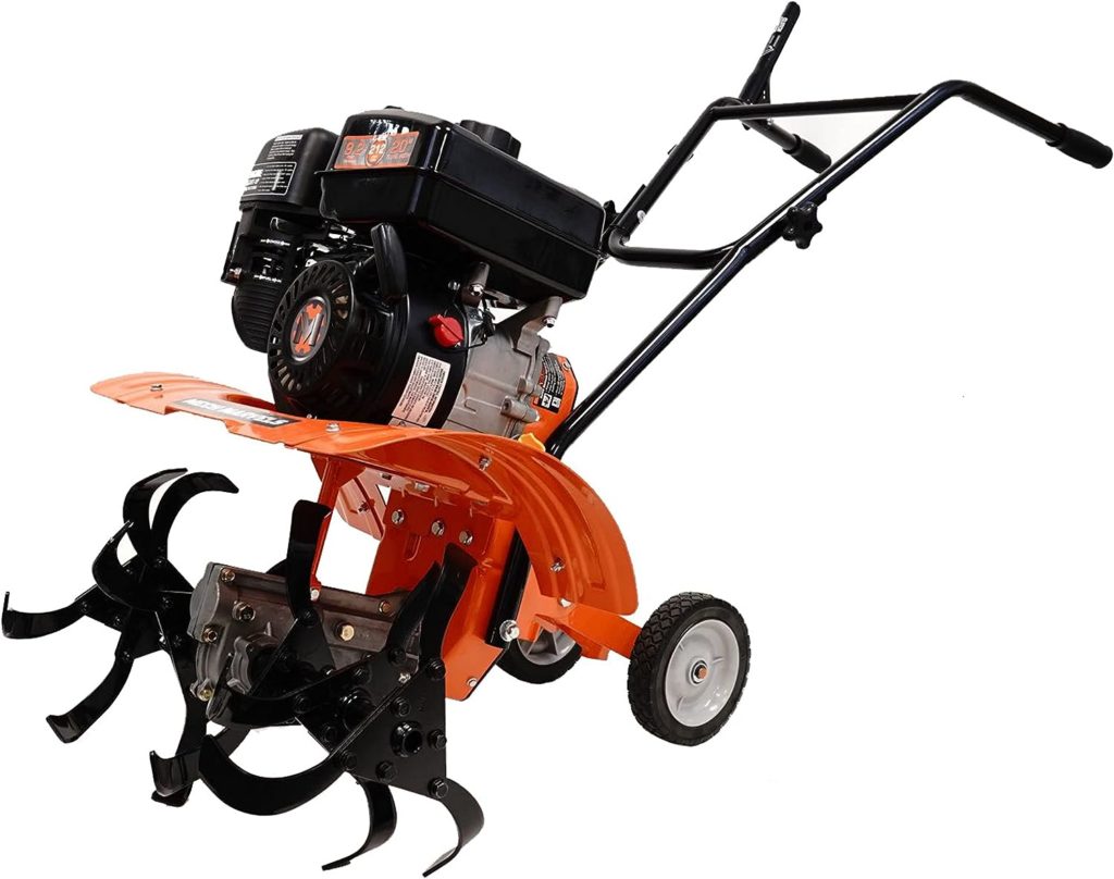 Mech Marvels 212cc Front Tine Tiller, Adjustable Width, Heavy Duty Steel Tines, Orange (MM212FTT)