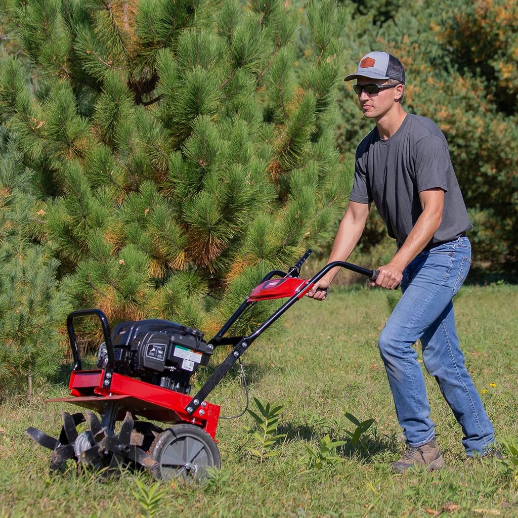 Toro 58602 Full Size Front Tine Tiller, 163cc Briggs Stratton 4-Cycle Engine, Adjustable Tilling Width Up to 21, Variable Wheel Settings,