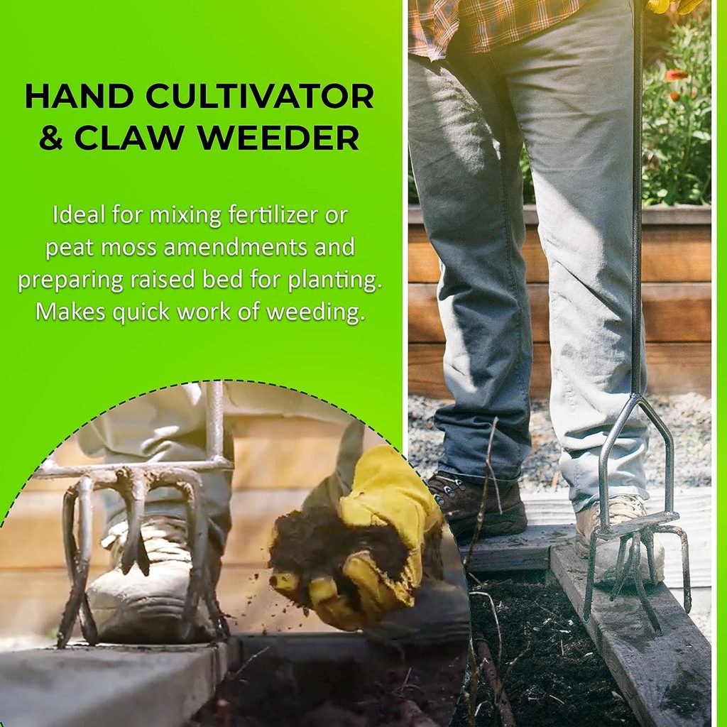 Yard Butler Twist Tiller garden cultivator hand tiller heavy duty garden claw hand tool - ITNT-4